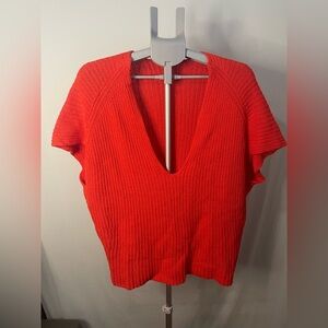 Cabi red‎ v neck sweater size small